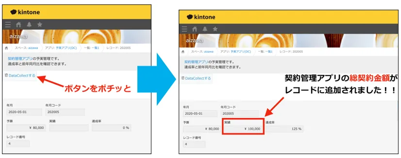 総契約金額がレコードに追加