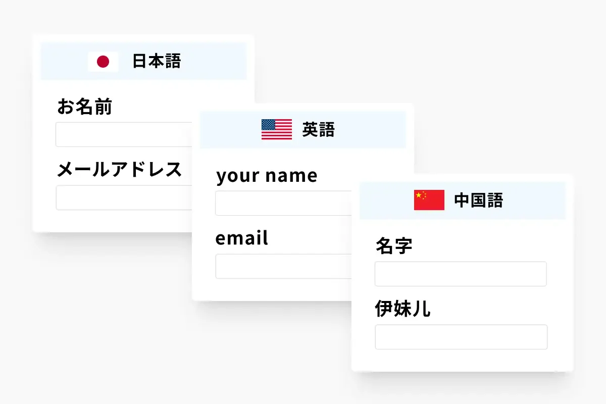 多言語対応フォームイメージ