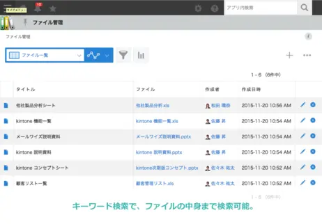 サンプルアプリ「ファイル管理」の画像