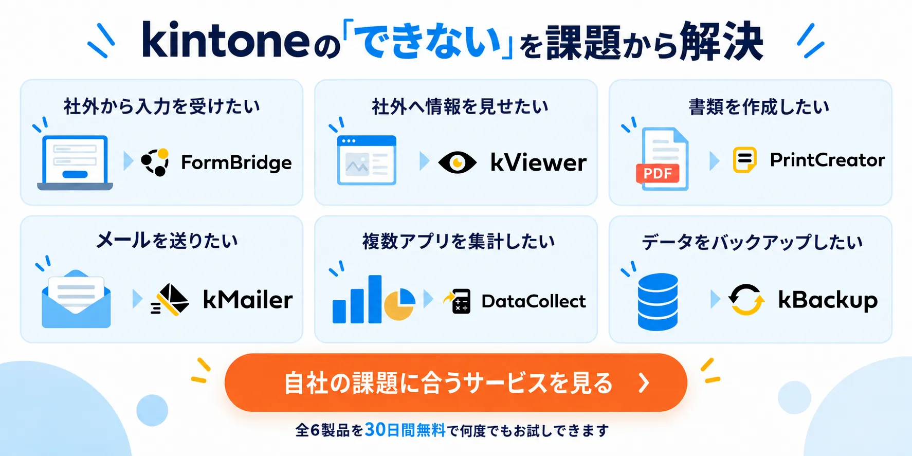 kintoneの「できない」を解決するならトヨクモkintone連携サービス